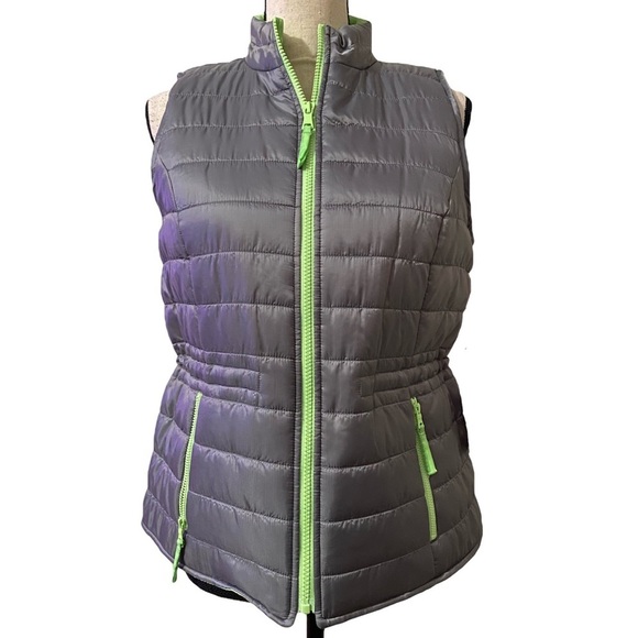 Rafaella Sportswear puffer zip up rock color vest - Picture 1 of 7